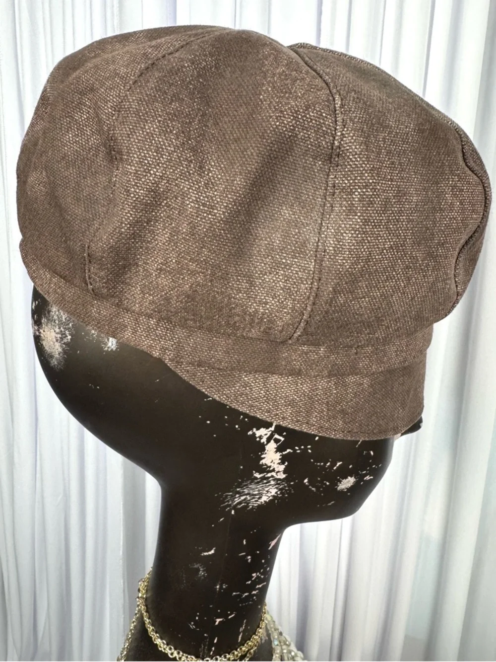 Nordstrom Brown Textured Newsboy Cap for Women
